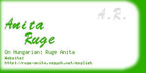 anita ruge business card